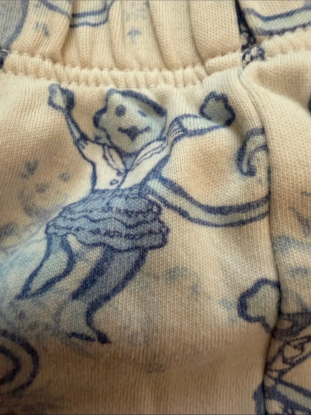 Women’s Short Pajama Set in Light Blue Monkey Print